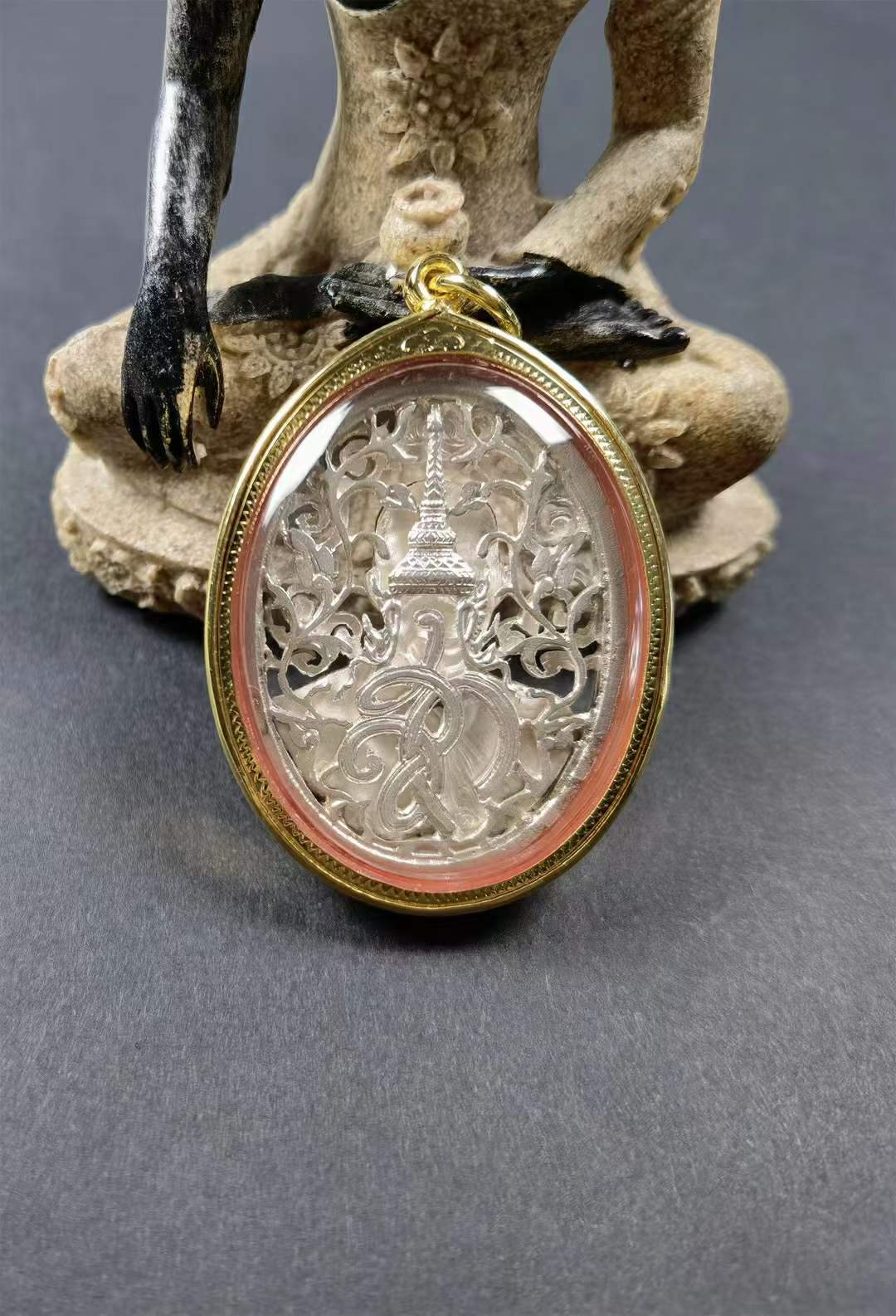 皇室空镂‬自身 银底金脸-龙‬婆坤