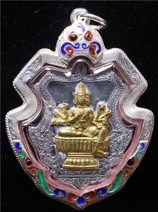 龙婆禅南大师 2553十期铅底金面版 大法会四面神-图片1