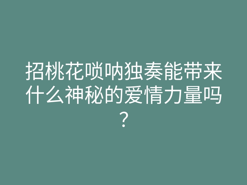 招桃花唢呐独奏能带来什么神秘的爱情力量吗？