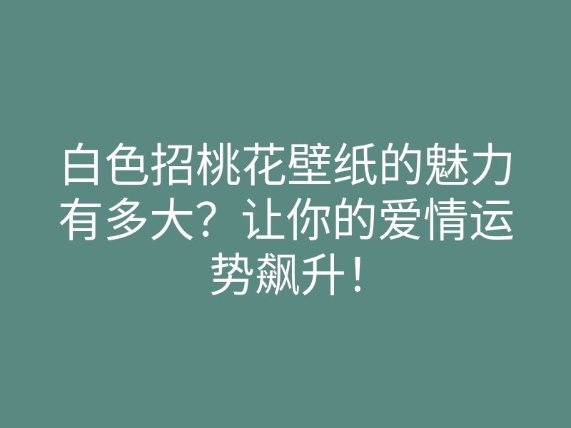 白色招桃花壁纸的魅力有多大?让你的爱情运势飙升!