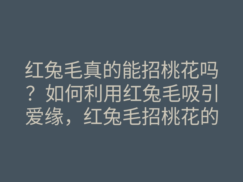 红兔毛真的能招桃花吗?如何利用红兔毛吸引爱缘,红兔毛招桃花的方法解析