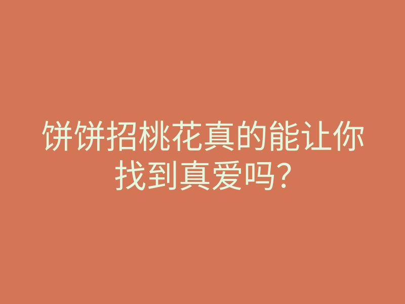饼饼招桃花真的能让你找到真爱吗?