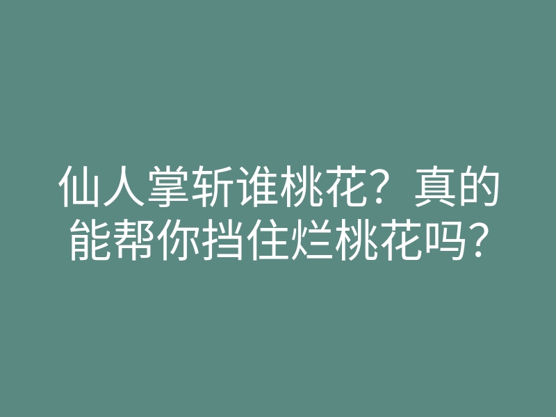 仙人掌斩谁桃花?真的能帮你挡住烂桃花吗?