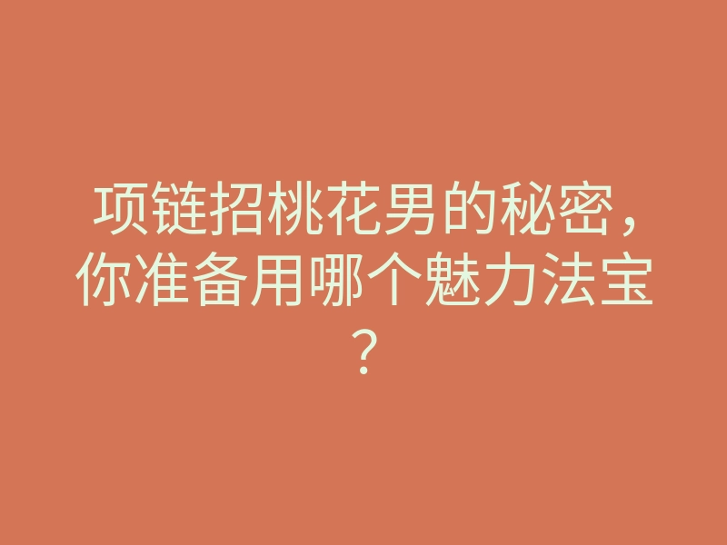 项链招桃花男的秘密，你准备用哪个魅力法宝？