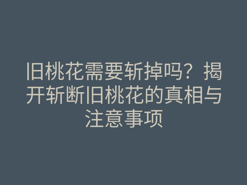 旧桃花需要斩掉吗?揭开斩断旧桃花的真相与注意事项