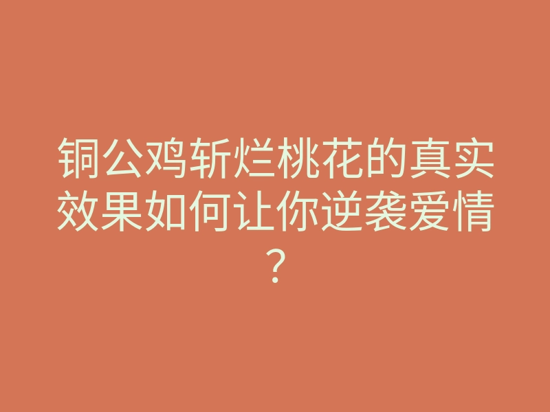 铜公鸡斩烂桃花的真实效果如何让你逆袭爱情？