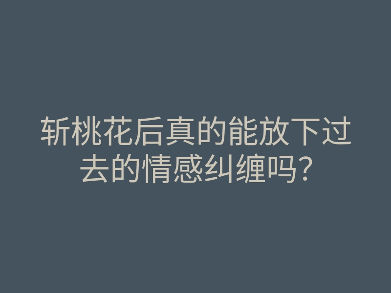 斩桃花后真的能放下过去的情感纠缠吗？