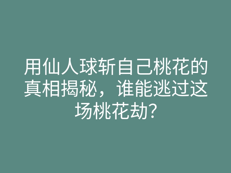用仙人球斩自己桃花的真相揭秘,谁能逃过这场桃花劫?