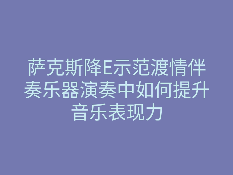 萨克斯降E示范渡情伴奏乐器演奏中如何提升音乐表现力