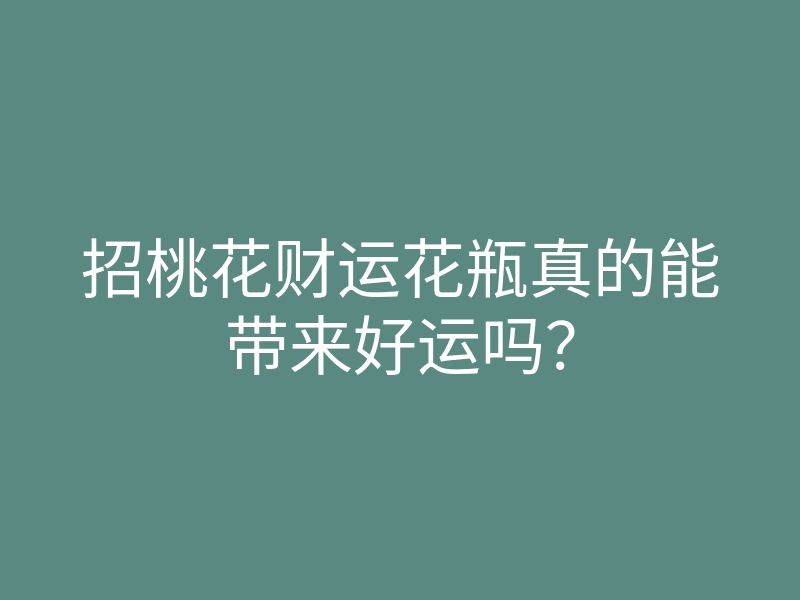 招桃花财运花瓶真的能带来好运吗?