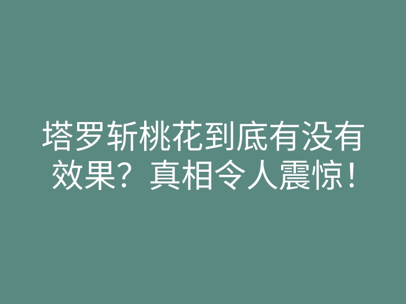 塔罗斩桃花到底有没有效果?真相令人震惊!