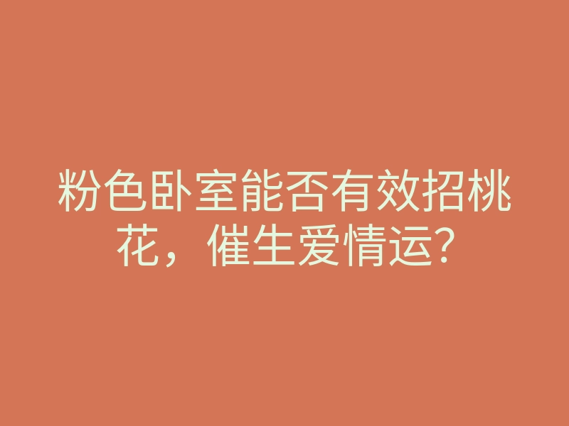 粉色卧室能否有效招桃花，催生爱情运？
