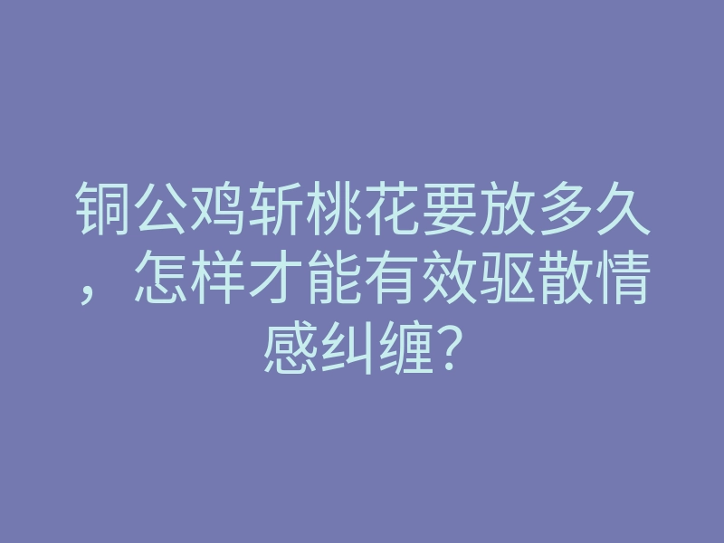 铜公鸡斩桃花要放多久,怎样才能有效驱散情感纠缠?