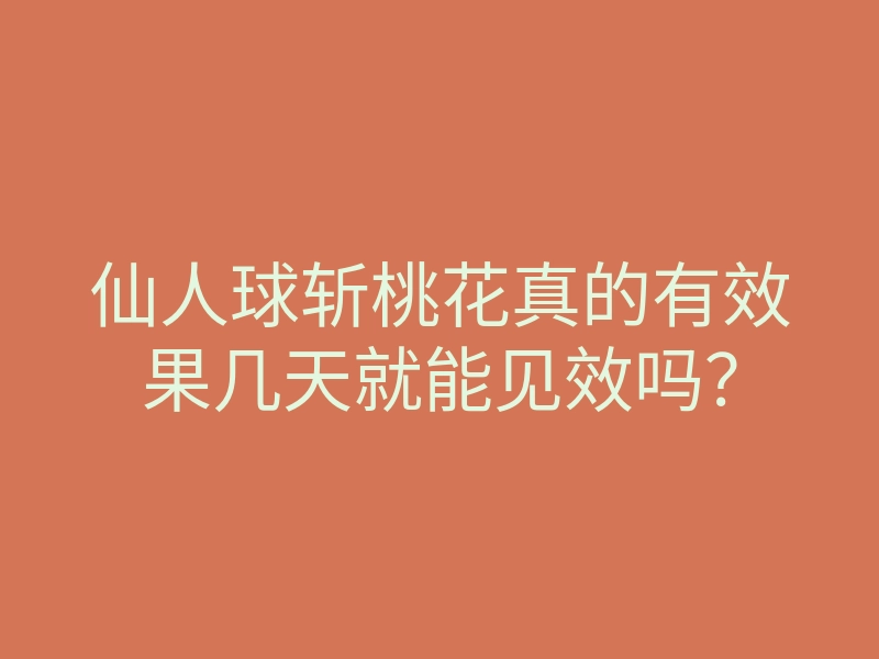 仙人球斩桃花真的有效果几天就能见效吗?