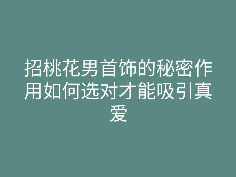 招桃花男首饰的秘密作用如何选对才能吸引真爱