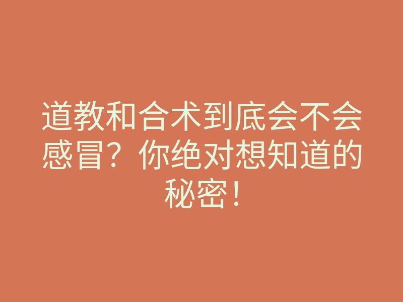 道教和合术到底会不会感冒?你绝对想知道的秘密!