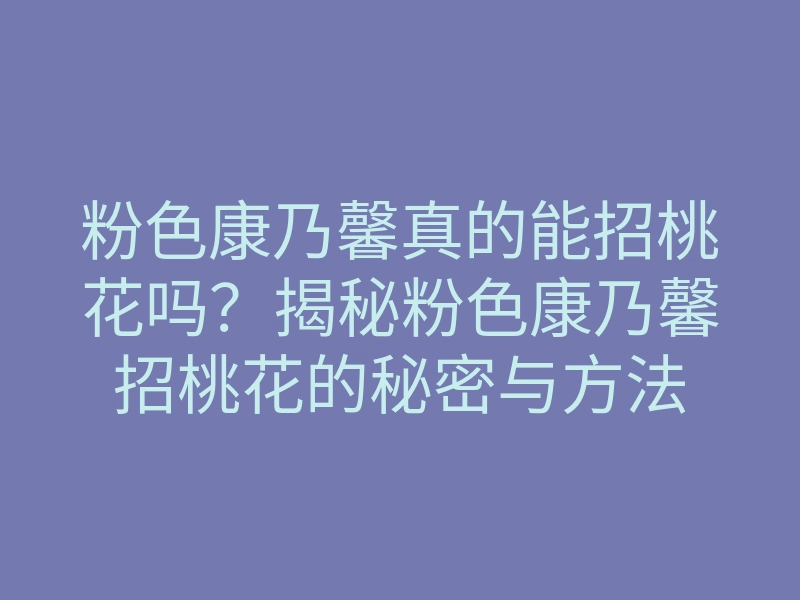 粉色康乃馨真的能招桃花吗？揭秘粉色康乃馨招桃花的秘密与方法