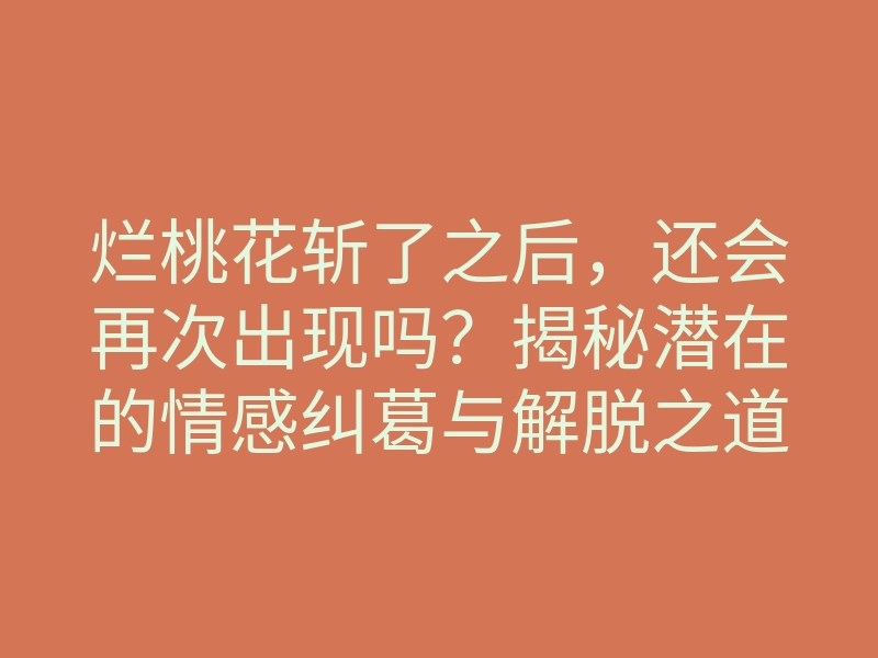 烂桃花斩了之后,还会再次出现吗?揭秘潜在的情感纠葛与解脱之道