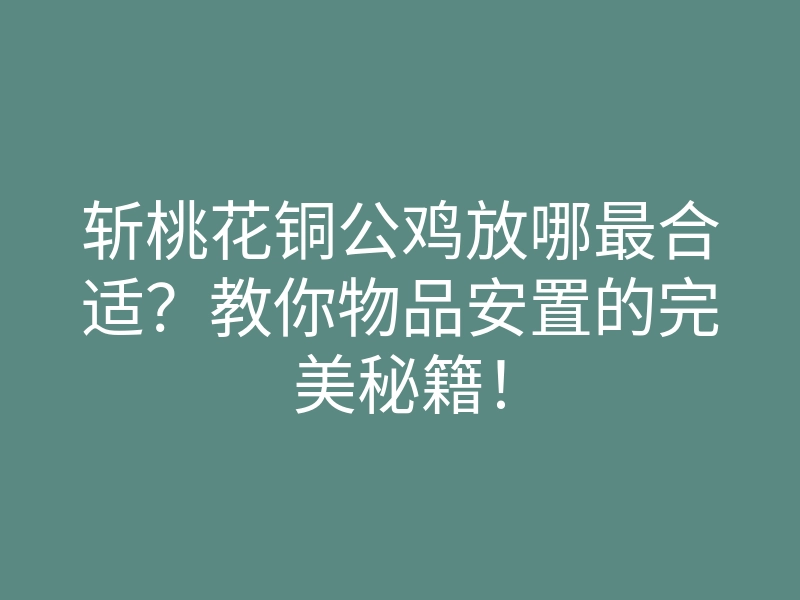斩桃花铜公鸡放哪最合适?教你物品安置的完美秘籍!
