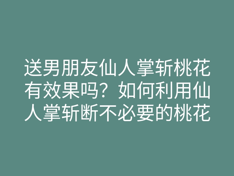 送男朋友仙人掌斩桃花有效果吗?如何利用仙人掌斩断不必要的桃花运