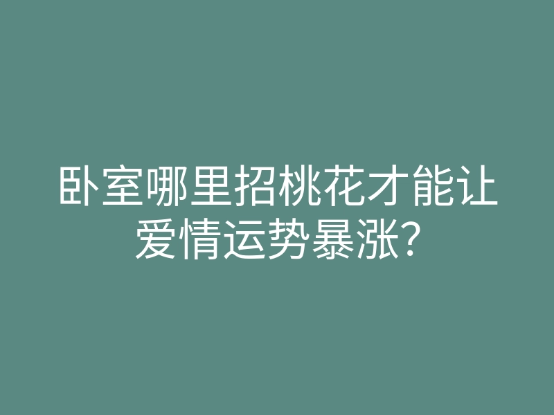 卧室哪里招桃花才能让爱情运势暴涨?