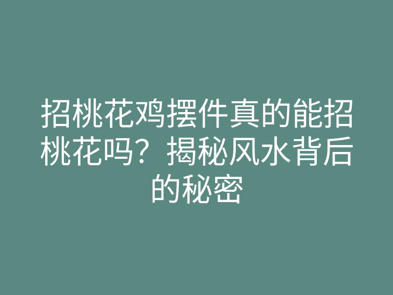 招桃花鸡摆件真的能招桃花吗？揭秘风水背后的秘密