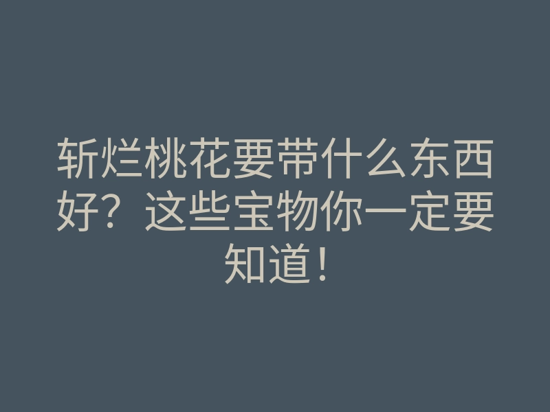 斩烂桃花要带什么东西好?这些宝物你一定要知道!