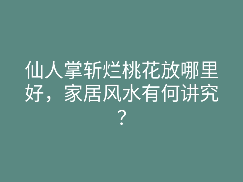 仙人掌斩烂桃花放哪里好,家居风水有何讲究?