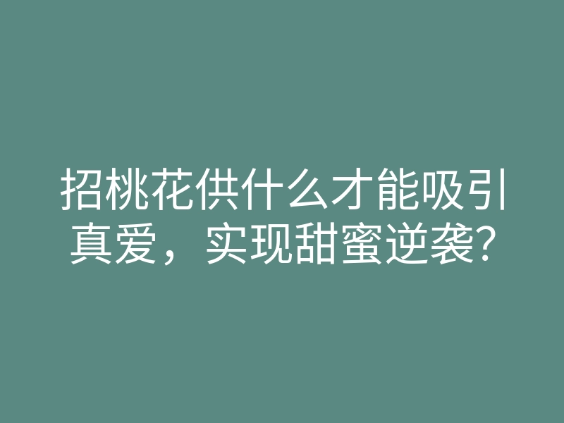 招桃花供什么才能吸引真爱,实现甜蜜逆袭?