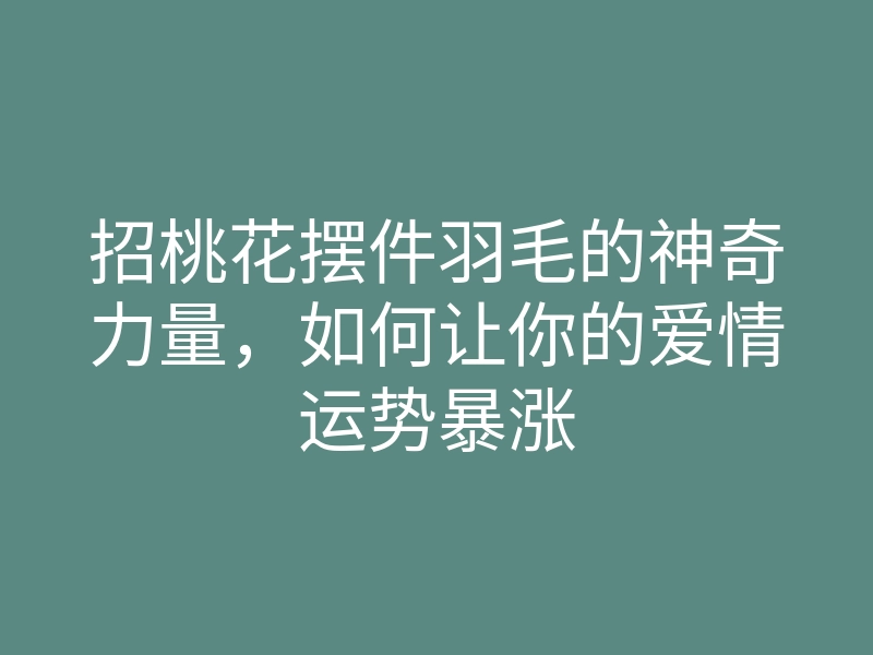 招桃花摆件羽毛的神奇力量,如何让你的爱情运势暴涨