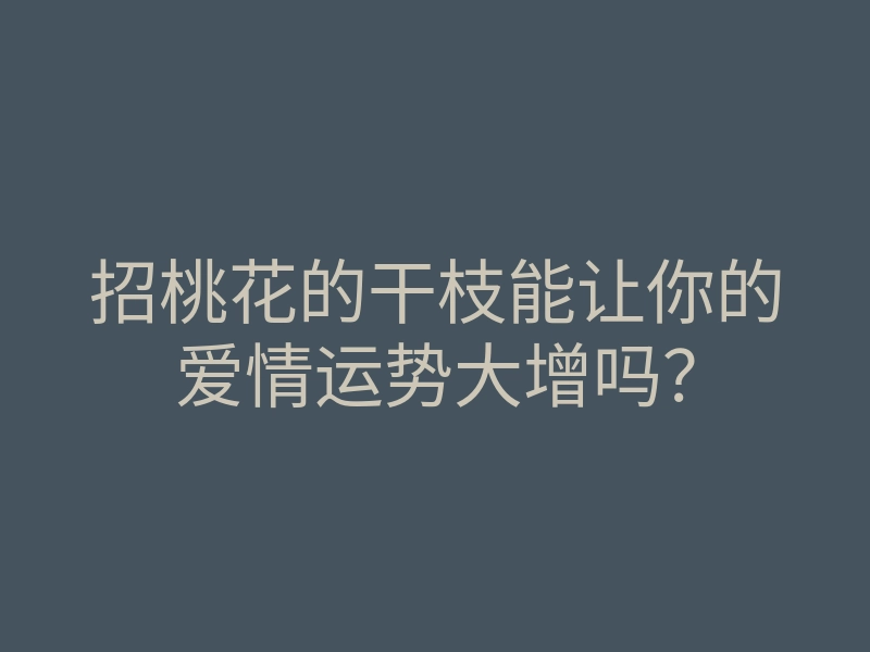 招桃花的干枝能让你的爱情运势大增吗?