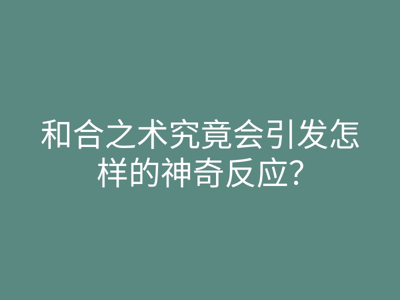 和合之术究竟会引发怎样的神奇反应?