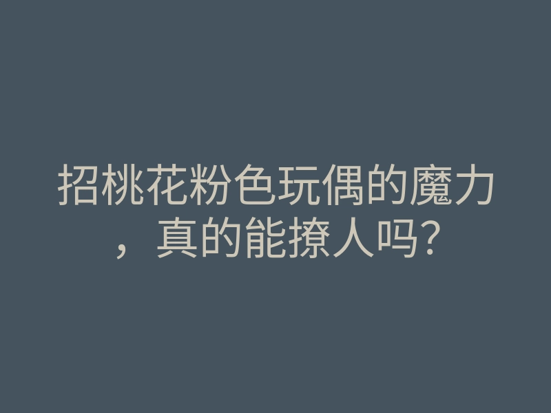 招桃花粉色玩偶的魔力,真的能撩人吗?