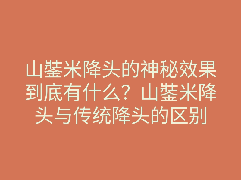 山銺米降头的神秘效果到底有什么？山銺米降头与传统降头的区别