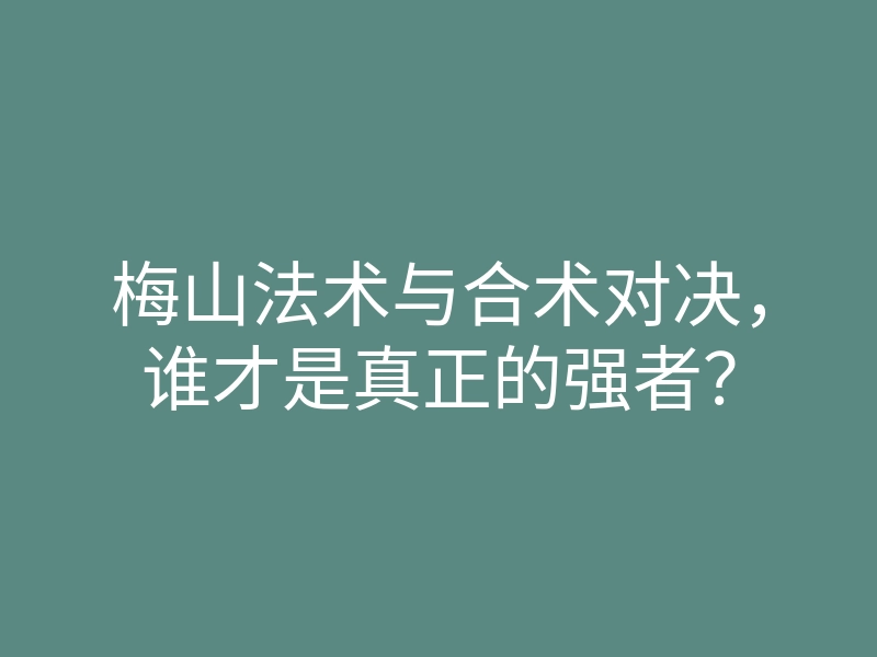 梅山法术与合术对决,谁才是真正的强者?
