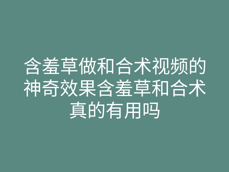 含羞草做和合术视频的神奇效果含羞草和合术真的有用吗