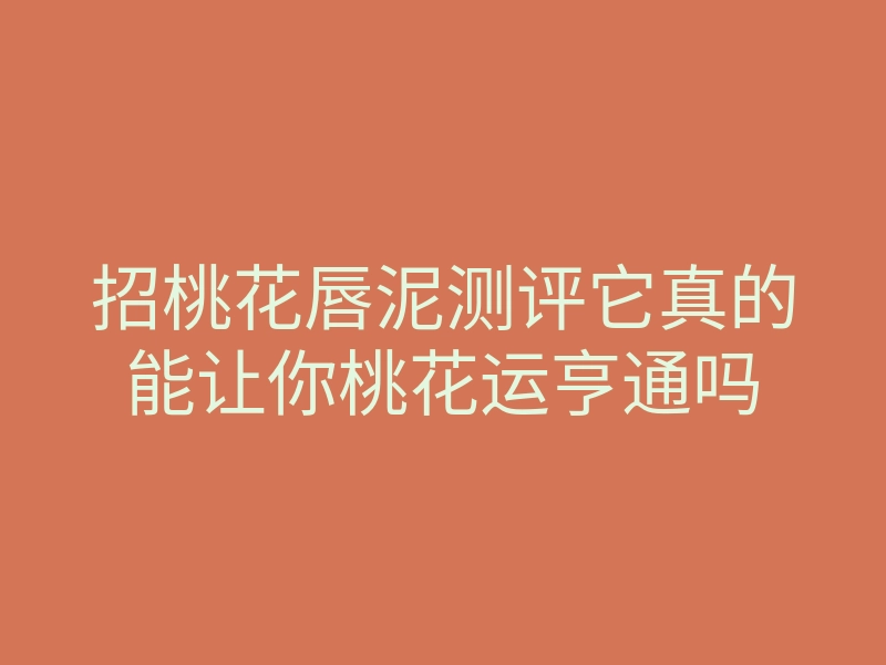 招桃花唇泥测评它真的能让你桃花运亨通吗