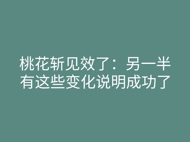 桃花斩见效了:另一半有这些变化说明成功了