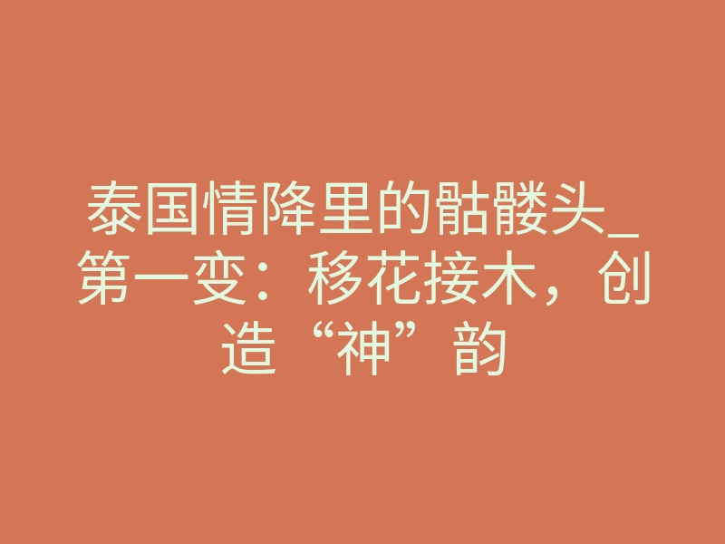 泰国情降里的骷髅头_第一变:移花接木,创造“神”韵