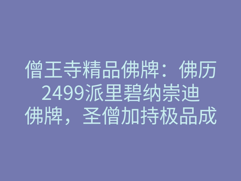 僧王寺精品佛牌:佛历2499派里碧纳崇迪佛牌,圣僧加持极品成愿佛牌!