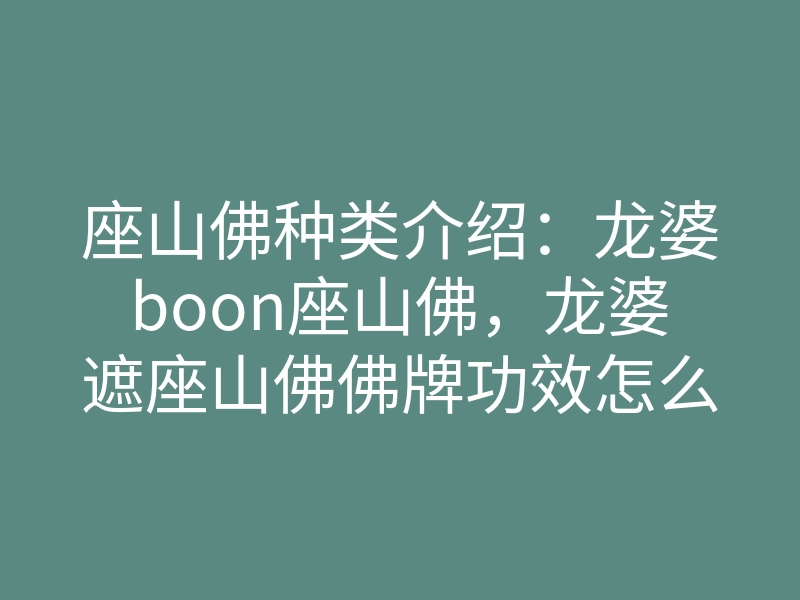 座山佛种类介绍:龙婆boon座山佛,龙婆遮座山佛佛牌功效怎么样?