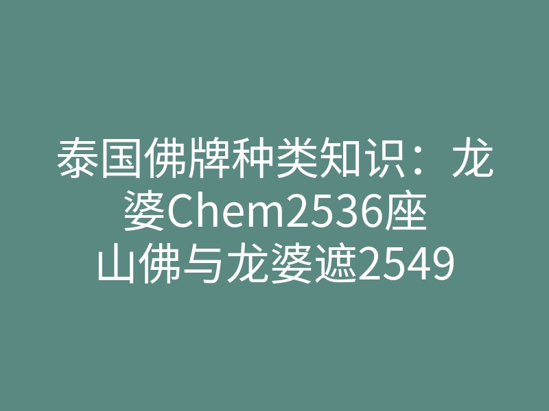 泰国佛牌种类知识:龙婆Chem2536座山佛与龙婆遮2549崇华富贵佛牌