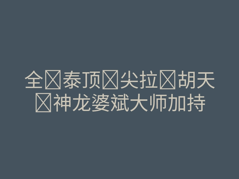 全泰顶尖拉胡天神龙婆斌大师加持
