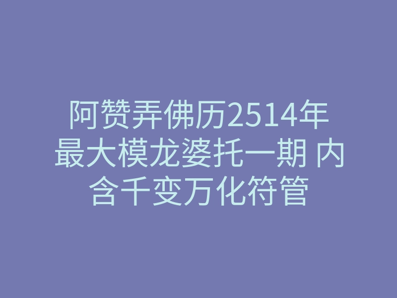 阿赞弄佛历2514年最大模龙婆托一期 内含千变万化符管