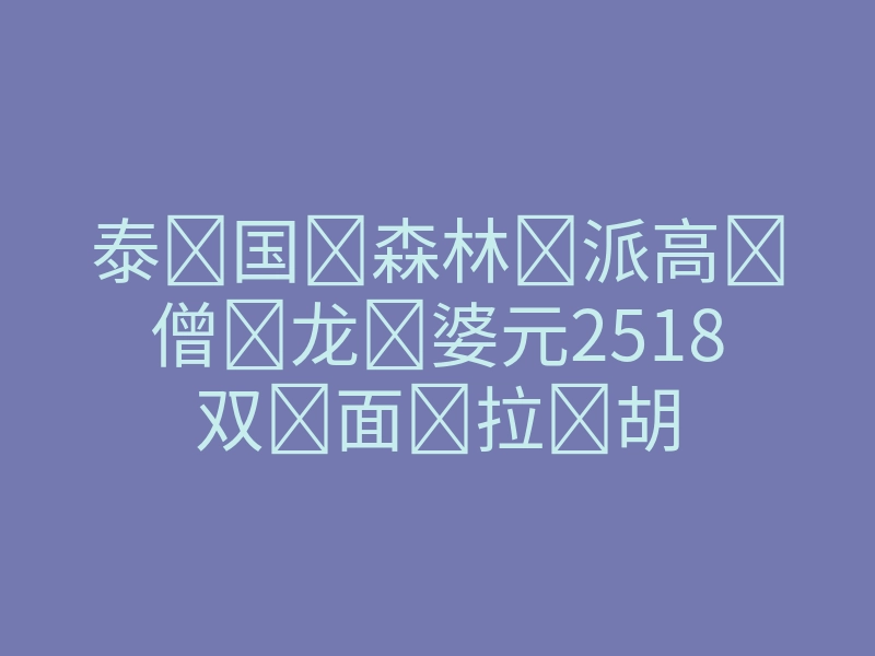 泰国森林派高僧龙 婆元2518双 面឵拉឵胡