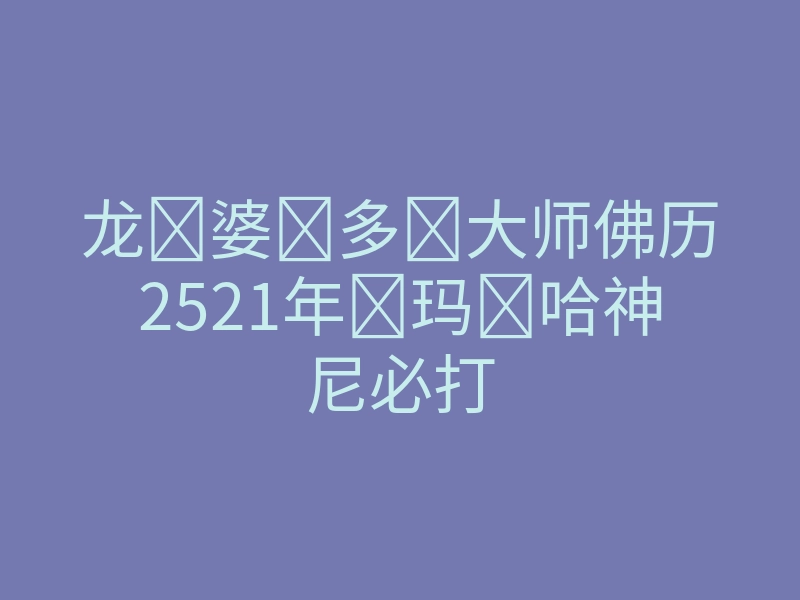 龙婆多大师佛历2521年玛哈神尼必打