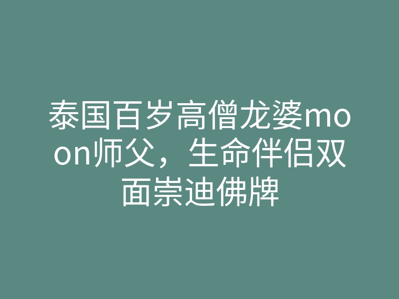 泰国百岁高僧龙婆moon师父,生命伴侣双面崇迪佛牌