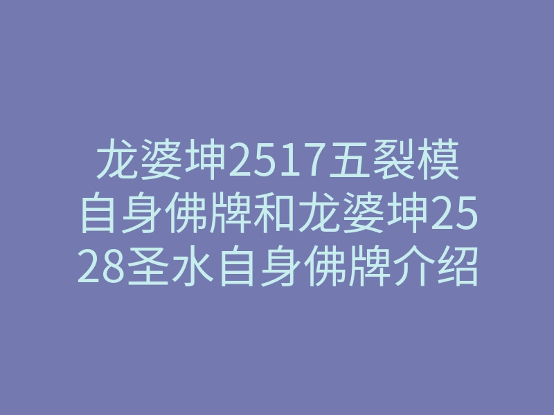 龙婆坤2517五裂模自身佛牌和龙婆坤2528圣水自身佛牌介绍!