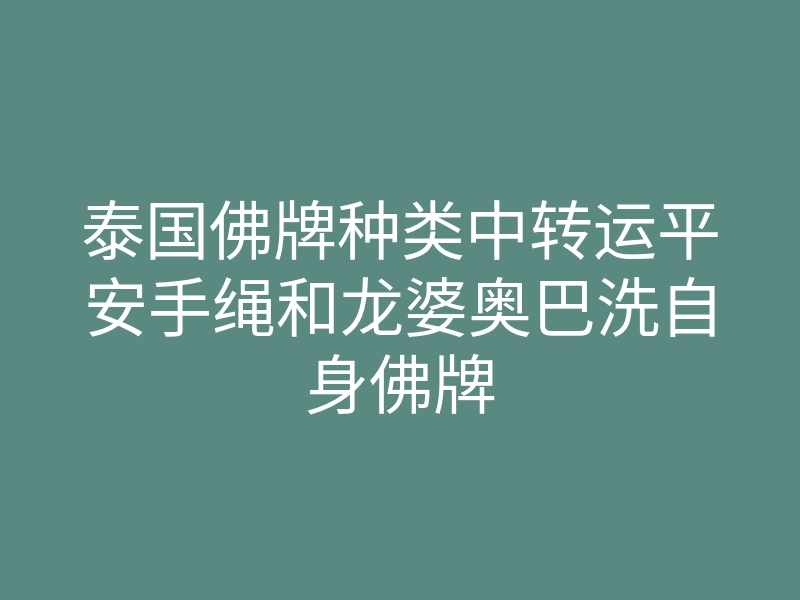 泰国佛牌种类中转运平安手绳和龙婆奥巴洗自身佛牌