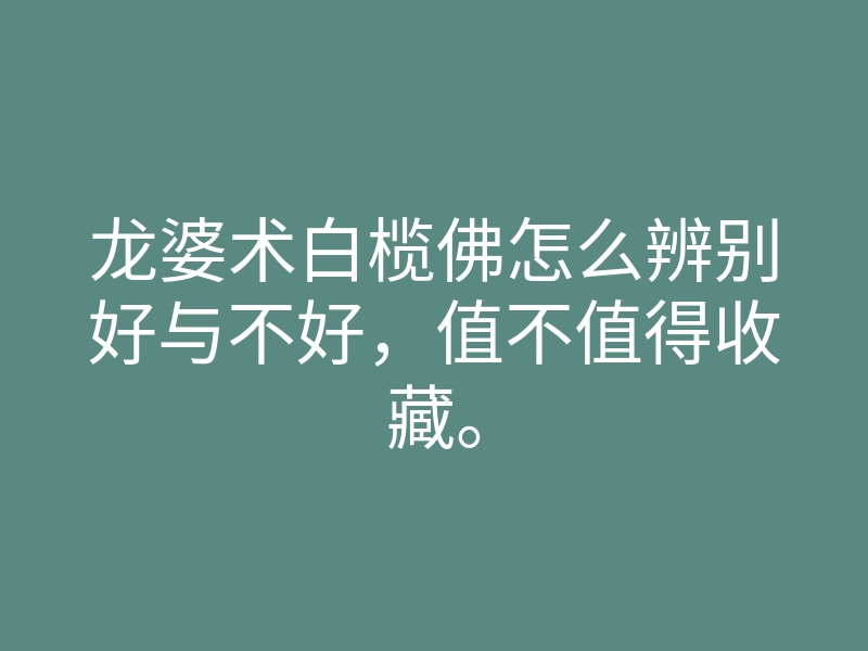 龙婆术白榄佛怎么辨别好与不好,值不值得收藏。